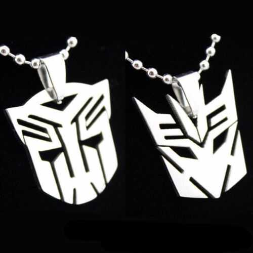 Stainless Steel Transformers DECEPTICON Black Dog Tag Pendant Rope Necklace 13D 